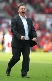 Bristol City V Nottingham Forest Prints: Billy Davis Celebrates Promotion: Nottingham Forest Secures Championship Win vs