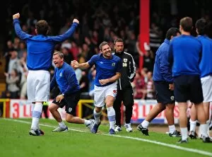 Images Dated 15th September 2012: Blackburn Rovers David Dunn and Backroom Staff Celebrate on Touchline during Bristol City vs