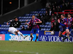 Crystal Palace V Bristol City Prints: Blocked Shot: Nicky Maynard Thwarts Crystal Palace's Defense in Bristol City's Championship Clash