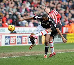 Sheffield United V Bristol City Prints: Bob Howard vs Tyrone Barnett: Intense Battle for the Ball in Sheffield United vs Bristol City Football Match
