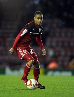 Images Dated 12th January 2013: Bobby Reid in Action: Bristol City vs. Leicester City, Championship Football Match