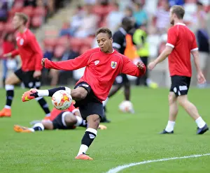 Whaddon Road Prints: Bobby Reid in Action: Bristol City's Star Player Shines in Pre-Season Friendly Against Cheltenham Town