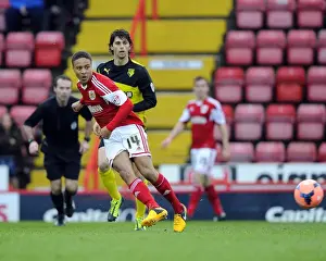 Bobby Reid in Action: FA Cup Third Round - Bristol City vs Watford at Ashton Gate