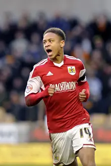 Wolves V Bristol City Prints: Bobby Reid of Bristol City Faces Off Against Wolverhampton Wanderers in Sky Bet League One Clash