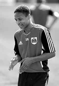 Bobby Reid of Bristol City in Pre-Season Training Focus