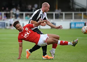 Pre Season Prints: Bobby Reid Challenges for the Ball in Pre-Season Friendly: Bath City vs