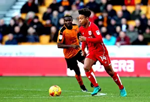 Bobby Reid Charges Forward: Wolverhampton Wanderers vs. Bristol City, Sky Bet Championship (December 2016)