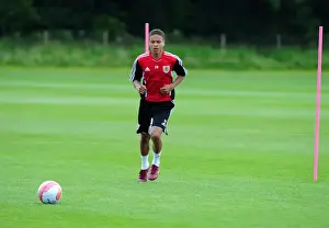 Pre-season Training Prints: Bobby Reid: Focused in Pre-Season Training with Bristol City