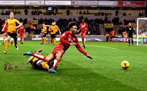 Wolverhampton Wanderers V Bristol City Prints: Bobby Reid Foul by Conor Coady: Wolverhampton Wanderers vs. Bristol City (December 2016)