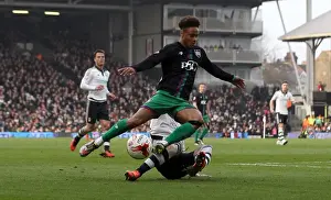 Bobby Reid Tackled in Fulham vs. Bristol City Championship Clash