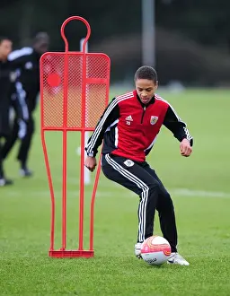 Training 12-1-12 Prints: Bobby Reid: Training with Unwavering Focus and Determination at Bristol City Football Club