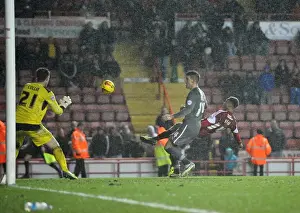 Framed Print : Bobby Reid's Close Call: Bristol City vs Rotherham United, 14th December 2013 Framed Print : Bobby Reid's Close Call: Bristol City vs Rotherham United, 14th December 2013