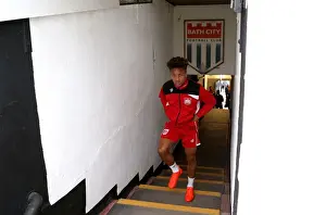 Friendly Prints: Bobby Reid's Pre-Season Preparation: Bristol City Star Warms Up at Twerton Park Against Bath City (July 2016)