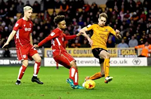 Wolverhampton Wanderers V Bristol City Prints: Bobby Reid's Shot at Molineux: Wolverhampton Wanderers vs
