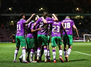 Bradford City V Bristol City (Promotion) Prints: Bradford City vs. Bristol City: Celebrating a Fifth Goal to Edge Closer to Promotion