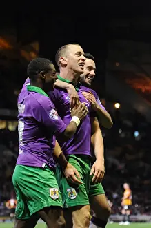 Bradford City vs. Bristol City: Wilbraham's Goal Celebration with Agard and Cunningham (April 14)