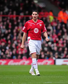Bradley Orr of Bristol City Faces Newcastle United in Championship Clash at Ashton Gate Stadium (2010)