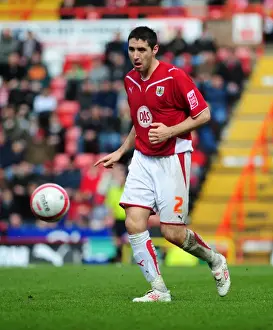 Bristol City V Nottingham Forest Prints: Bradley Orr of Bristol City Faces Off Against Nottingham Forest in Championship Match