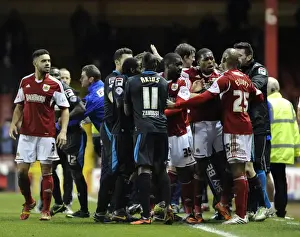 Bristol City V Stevenage Prints: Brawl at Ashton Gate: Violent Clash Between Bristol City and Stevenage Football Teams