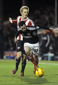 Brentford V Bristol City Prints: Brentford vs. Bristol City: Greg Cunningham Foul by George Saville