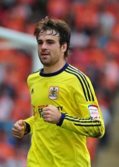 Images Dated 1st October 2011: Brett Pitman in Action for Bristol City against Blackpool in League Cup Clash - 01/10/2011