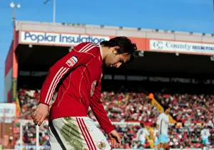 Bristol City V Burnley Prints: Brett Pitman in Action: Championship Clash between Bristol City and Burnley (19-03-2011)