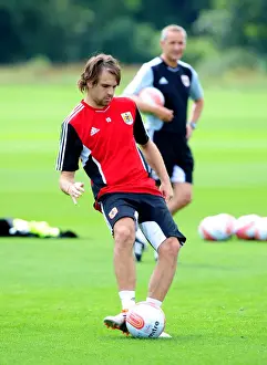 Pre-season Training Prints: Brett Pitman: Brilliantly Focused during Bristol City's Pre-season Training