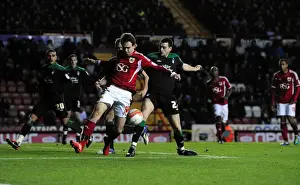 Bristol City V Nottingham Forest Prints: Brett Pitman of Bristol City Holds Ball in Championship Clash vs