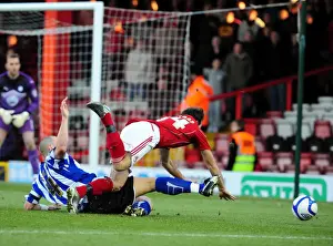 Bristol City V Sheffield Wednesday Prints: Brett Pitman Foul by Darren Purse: FA Cup Clash between Bristol City and Sheffield Wednesday