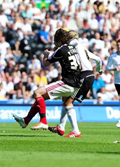 Brett Pitman Fouled by Robbie Savage: Derby County vs. Bristol City, Championship 2011