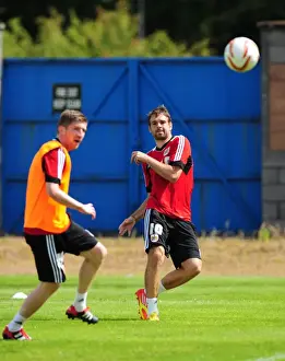Framed Print : Brett Pitman Scores Stunner at Pre-Season Training: Bristol City Football Club
