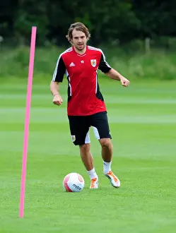 Pre-season Training Prints: Brett Pitman: Unwavering Concentration during Bristol City's Pre-season Training