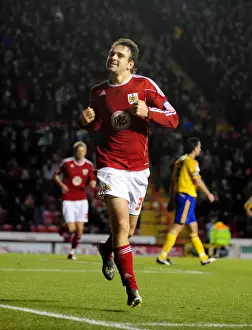 Bristol City V Derby County Prints: Brett Pitman's Championship-Winning Goal: Euphoria at Ashton Gate (11-12-2010)