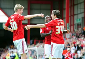 Framed Print : Brett Pitman's Double: Bristol City Celebrates Championship Victory Over Hull City (07-05-2011)