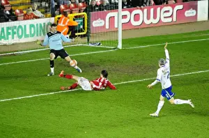 Bristol City V Cardiff City Prints: Brett Pitman's Dramatic Save by David Marshall: Bristol City vs
