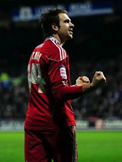 Images Dated 3rd January 2011: Brett Pitman's Epic Goal Celebration: A Thrilling Championship Moment for Bristol City at QPR