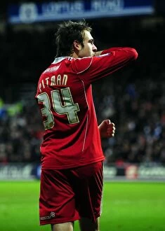 Images Dated 3rd January 2011: Brett Pitman's Epic Goal Celebration: A Championship Milestone for Bristol City at QPR (03/01/2011)