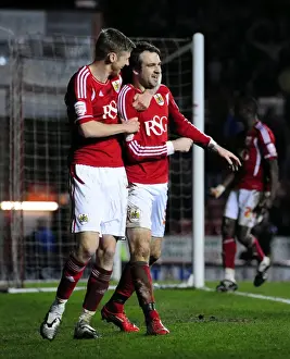 Bristol City V Leicester City Prints: Brett Pitman's Epic Goal Celebration: A Thrilling Moment at Ashton Gate