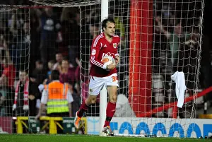 Bristol City V Reading Prints: Brett Pitman's Euphoric Goal Celebration: Championship 2011 - Bristol City vs