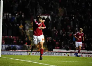 Bristol City V Derby County Prints: Brett Pitman's Euphoric Goal Celebration: Championship Match - Bristol City vs