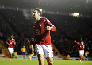 Bristol City V Derby County Prints: Brett Pitman's Euphoric Goal Celebration: Championship Match - Bristol City vs