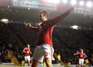Bristol City V Derby County Prints: Brett Pitman's Euphoric Goal Celebration: Championship Match - Bristol City vs