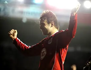 Bristol City V Derby County Prints: Brett Pitman's Euphoric Goal Celebration: Championship Match - Bristol City vs