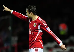 Bristol City V Reading Prints: Brett Pitman's Euphoric Goal: Championship 2011 - Bristol City vs. Reading