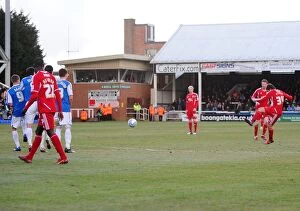 Images Dated 18th February 2012: Brett Pitman's Fruitless Free-Kick at Peterborough United, 2012