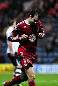 Preston V Bristol City Prints: Brett Pitman's Goal Celebration: Preston v Bristol City Championship Clash (05/02/2011)