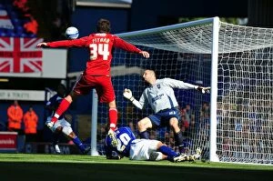 Ipswich Town v Bristol City Collection: Brett Pitman's Heart-Stopping Near-Miss: A Thwarted Goal for Bristol City in the Championship