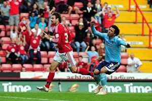Images Dated 24th September 2011: Brett Pitman's Late Equalizer: Bristol City vs. Hull City in Championship Action (September 24)