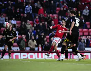 Bristol City V Cardiff City Prints: Brett Pitman's Near-Miss: A Thrilling Moment from the Bristol City vs