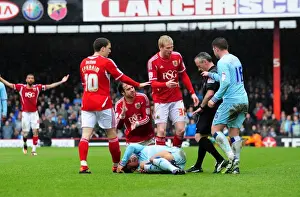Bristol City V Coventry City Prints: Brett Pitman's Red Card: A Moment of Dispute in the Bristol City vs